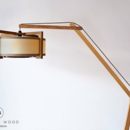 Modern Floor Lamp Made From Solid Oak & Ash Veneer. Arch Style - thumbnail 2