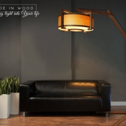 Modern Floor Lamp Made From Solid Oak & Ash Veneer. Arch Style - thumbnail 3