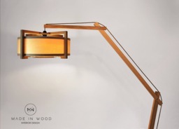 Modern Floor Lamp Made From Solid Oak & Ash Veneer. Arch Style - thumbnail 1