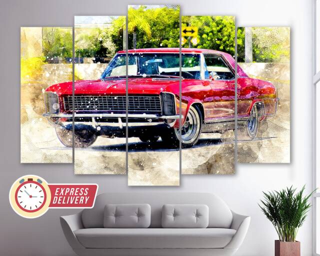 Vintage Buick Riviera Canvas Print, Wall Art, Fan Gift, Sport Car Canvas, Photo - image 1