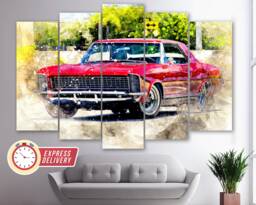 Vintage Buick Riviera Canvas Print, Wall Art, Fan Gift, Sport Car Canvas, Photo - thumbnail 1