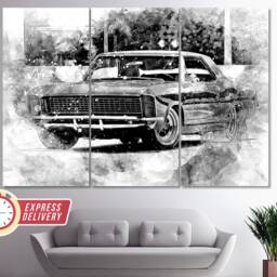 Vintage Buick Riviera Canvas Print, Wall Art, Fan Gift, Sport Car Canvas, Photo - thumbnail 4