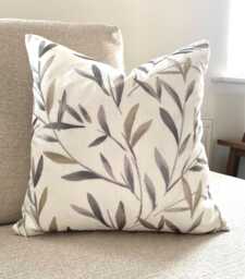 Langley Leaf Natural Cushion, Embroidered John Lewis Fabric With A Zip Fastening 16 - thumbnail 1