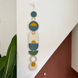 Modern Wall Art - Geometric Artwork Minimal Home Decor New Trend Slim Centre Piece Long Tapestry Wood - thumbnail 4