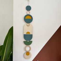 Modern Wall Art - Geometric Artwork Minimal Home Decor New Trend Slim Centre Piece Long Tapestry Wood - thumbnail 3