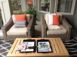 Melon Sunbrella?? Pillow Cover, Modern Orange Throw Cushions For Patio, Pool Or Veranda Lounge Chairs, Mazizmuse - thumbnail 1
