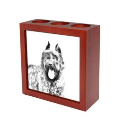 Flandres Cattle Dog - Wooden Stand For Candles/Pens With The Image Of A Dog New Collection - thumbnail 1