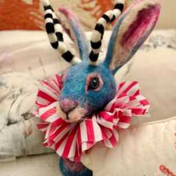 Needle Felted Jackalope - Faux Taxidermy Wall Decor Ooak Fantasy Gift - thumbnail 4