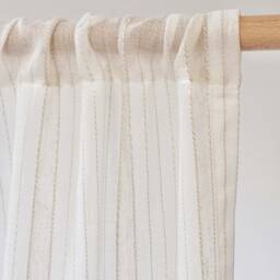 Kirby Linen Sheer Curtain, Natural Custom Livingroom Extra Long Curtain Drape, 1Pc - thumbnail 3