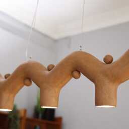 Dining Ceiling Light, Pendant Lamp Ceramic, Wabi Sabi Decor, Light Organic, Lights, Clay Hanglamp - thumbnail 2