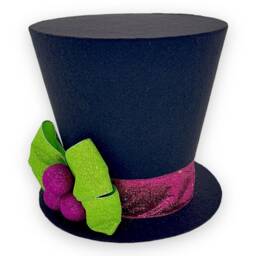 Neon Top Hat Christmas Tree Topper Pink & Green Holiday Decor - thumbnail 4