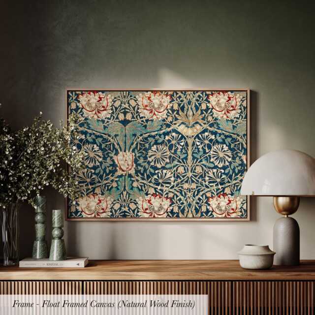 Botanical Wall Art William Morris Cotton Float Frame Canvas Print ??? 2213 - image 1