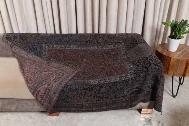 Luxury Boiled Pure Merino Wool Reversible Sofa Or Bed Throws For Ultimate Comfort & Style - Classic Indian Paisley in Multicolour - image 1