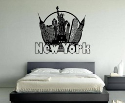New York Statue Of Liberty Empire State Building One57 Tall Monument Travel Tour Diy Wall Stickers Decals Vinyl Mural Decor Art Vg055 - thumbnail 1