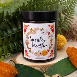 Autumn Candle Sweater Weather - Pumpkin Spice Soy Wax - No Paraffin - thumbnail 1