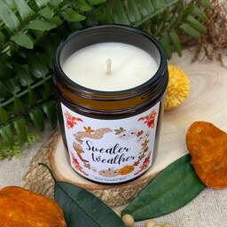 Autumn Candle Sweater Weather - Pumpkin Spice Soy Wax - No Paraffin - thumbnail 2