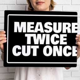 Funny Measure Twice Cut Once Metal Sign - Custom Garage Rustic Wall Art Workshop Decor in A5, A4, A3 - thumbnail 3