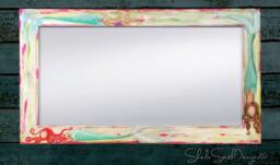 "Beautiful Big Painted Mermaid Mirror, Beach Decor, House Art 22x28"", & 30x36"