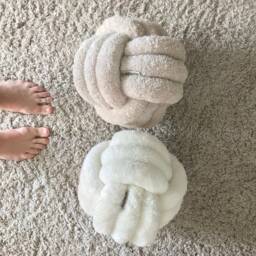 Teddy Knot Pillow - Scandinavian Home Decor, Cozy Ball Cushion - thumbnail 3
