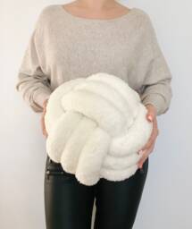 Teddy Knot Pillow - Scandinavian Home Decor, Cozy Ball Cushion - thumbnail 1