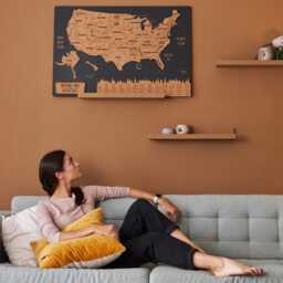 National Park Map Wall Art Travel Gift, Usa Push Pin Apartment Decor, United States 5Th Anniversary Gift Wood Decor - thumbnail 4