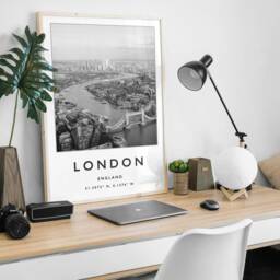 London Travel Poster Black & White Photographic Art Print - thumbnail 2