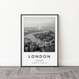 London Travel Poster Black & White Photographic Art Print - thumbnail 3