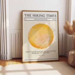 The Hiking Times Print Watercolor Sun, Inspirational Quote - thumbnail 1