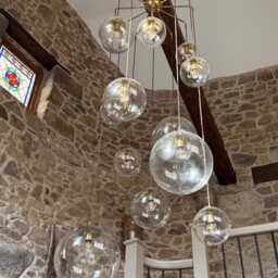 "Mid Century Large Cascading Bubbles Chandelier Light " - thumbnail 2
