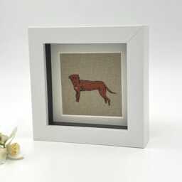 Red Fox Labrador Fabric Picture, Room Decor For Dog Lover, Sophie Allport Design - thumbnail 2
