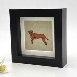 Red Fox Labrador Fabric Picture, Room Decor For Dog Lover, Sophie Allport Design - thumbnail 1