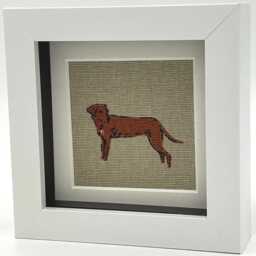Red Fox Labrador Fabric Picture, Room Decor For Dog Lover, Sophie Allport Design - thumbnail 3