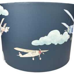 Aeroplane Lampshade For Ceiling & Table Lamps, Vintage Plane Drum Light Shade Kids Bedroom, Nursery - thumbnail 2