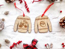 Christmas Ugly Jumper Wooden Hanging Decoration - thumbnail 1