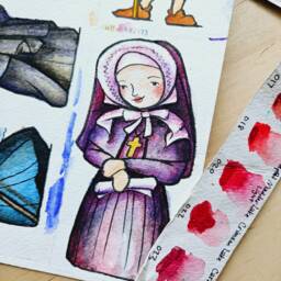 st Emily De Vialar Patron Saint Block With Gift Bag // Patron Of Single Women Catholic Toys By Almondrod - thumbnail 2