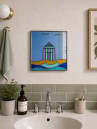 Beach Hut Leaded Mirror. Seaside Style Decor. Handmade Wall Features Home Unique Item. Art