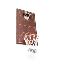 Basketball Bottle Opener Wall Mount, Man Cave Bar Decor, Groomsmen Gift, Gift For Him, Father's Day Beer - thumbnail 2
