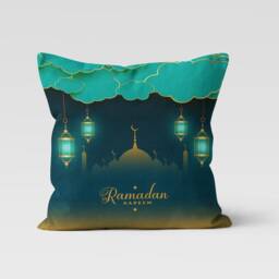 Crescent Moon & Star Ramadan Kareem Cushion Cover, Eid Mubarak Pillow Case, Islamic Religious Case - thumbnail 2