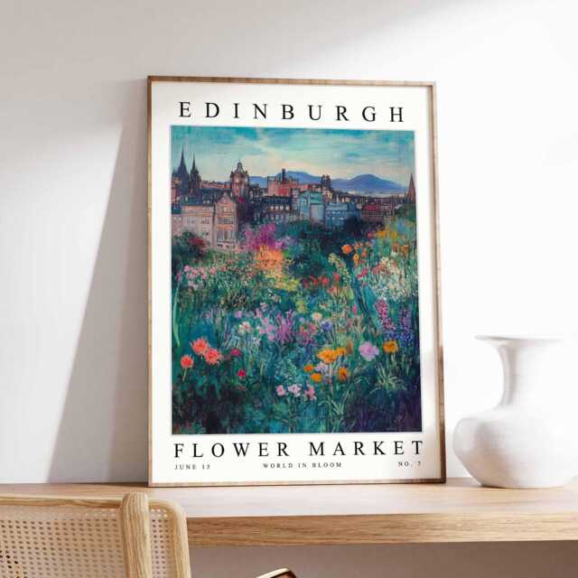 Edinburgh Flower Market Print Scottish Botanical Wall Art - image 1