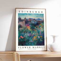 Edinburgh Flower Market Print Scottish Botanical Wall Art - thumbnail 1