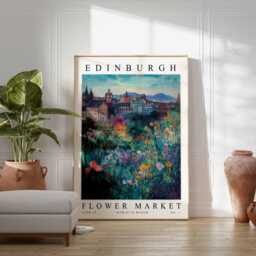 Edinburgh Flower Market Print Scottish Botanical Wall Art - thumbnail 2