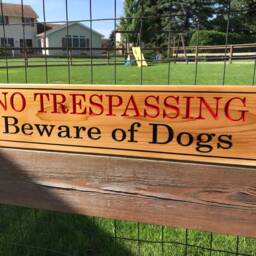 Personalized No Trespassing Beware Of Dog Rustic Wood Sign - thumbnail 3