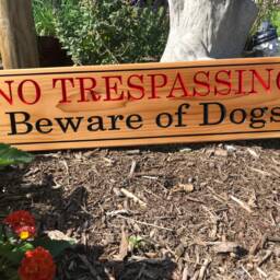 Personalized No Trespassing Beware Of Dog Rustic Wood Sign - thumbnail 2