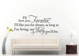 Love You Forever Like Always My Baby Quote Swaying Citation Words Wall Decal Vinyl Sticker Mural Room Decor L1316 - thumbnail 1