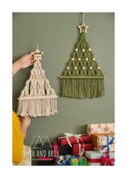 Macrame Christmas Tree, Boho Decor, Modern Farmhouse Xmas Holiday Wall Hanging, Rustic Gifts X08 - thumbnail 1