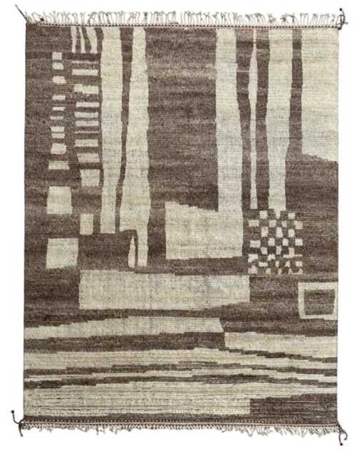 Hand-Knotted Moroccan Beni Ourain Rug, 100% Natural Wool, Modern Berber Carpet For Living Room - image 1