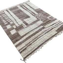 Hand-Knotted Moroccan Beni Ourain Rug, 100% Natural Wool, Modern Berber Carpet For Living Room - thumbnail 3