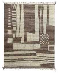 Hand-Knotted Moroccan Beni Ourain Rug, 100% Natural Wool, Modern Berber Carpet For Living Room - thumbnail 1
