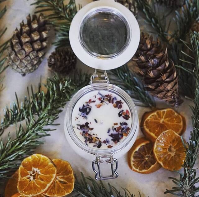 Winter Spice Handmade Eco Soy Scented Candle - Wedding Gift Jar Winter Christmas Vegan Candles - image 1