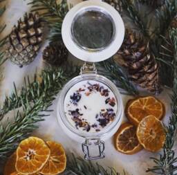 Winter Spice Handmade Eco Soy Scented Candle - Wedding Gift Jar Winter Christmas Vegan Candles - thumbnail 1